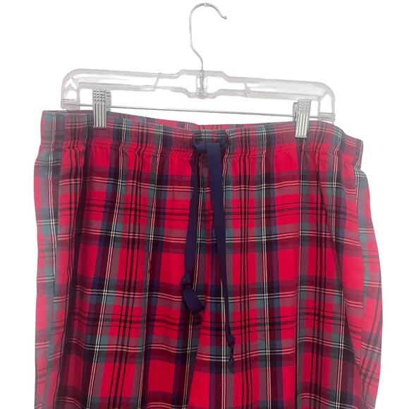 Victoria's Secret Pajama Set Womens Large Red Plaid Button Top Drawstring Pants - Picture 5 of 12